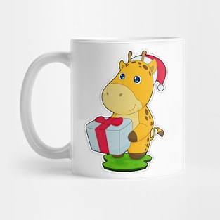 Giraffe Christmas Package Mug